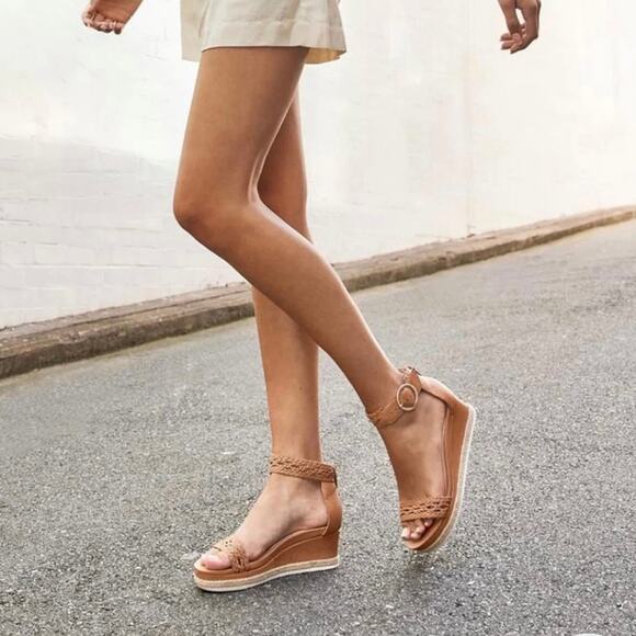 Frankie4 Australia FiFi Tan Espadrille Wedge Sandal Sole Hero™ Footbed Sz 7 $200 - Picture 2 of 15